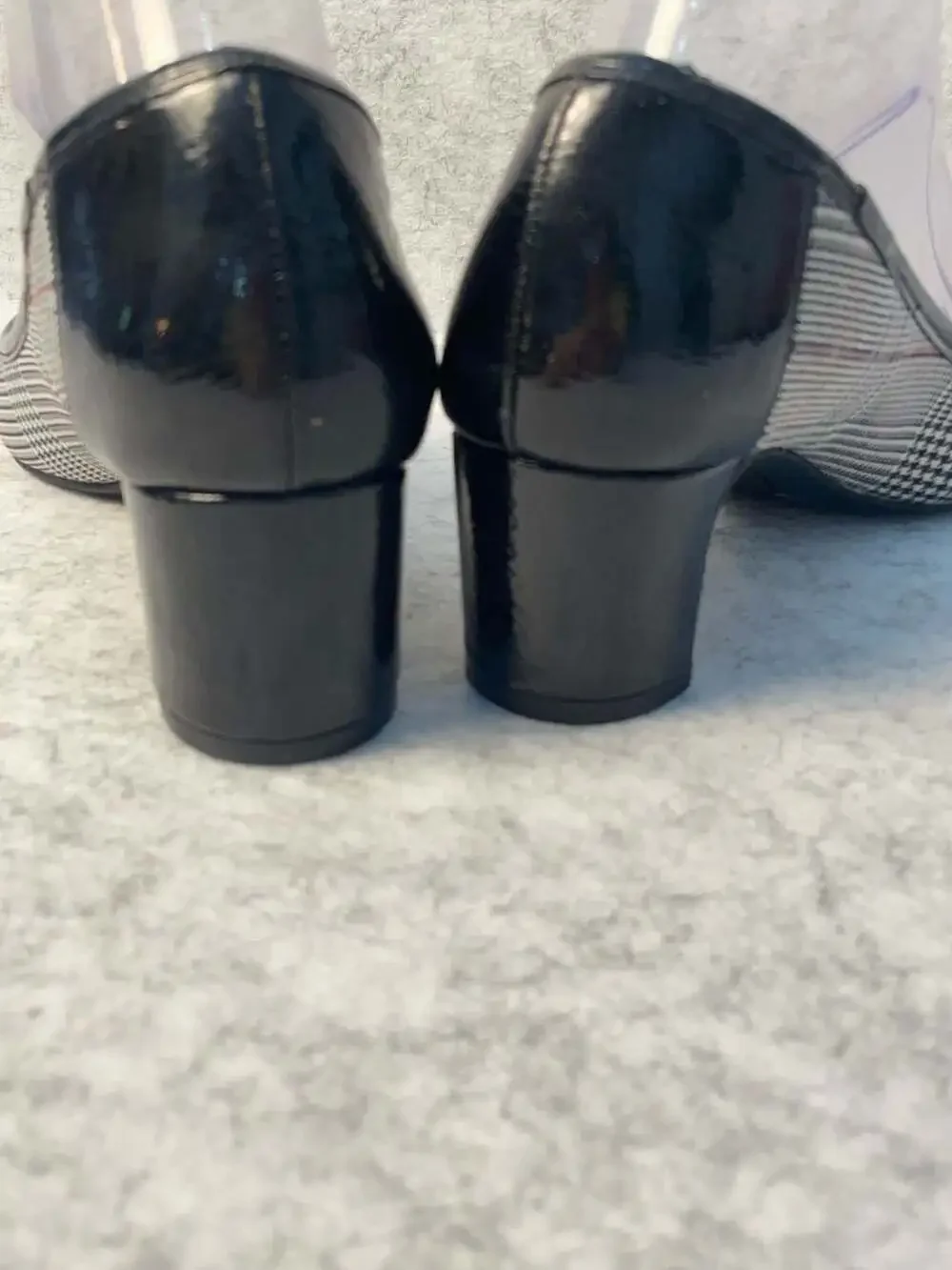 Abella True Comfort Plaid Pointed Toe Block Heel Pumps